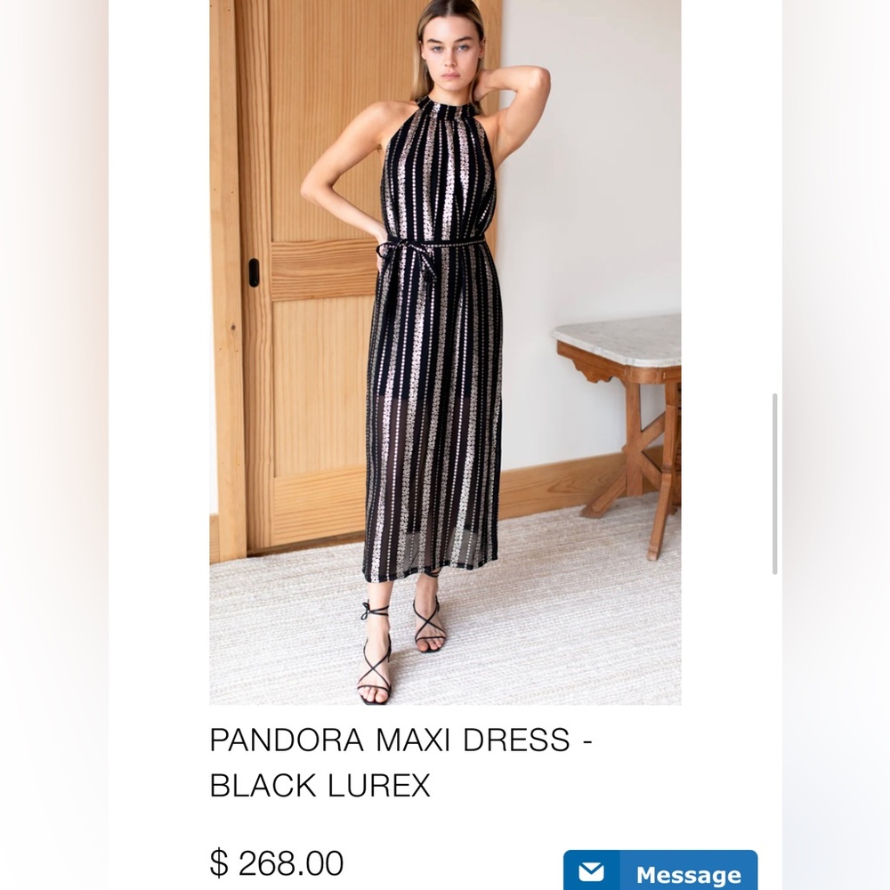 Emerson Fry Pandora Maxi in Black Lurex Size S Available NWT